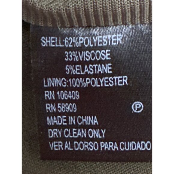 Antonio Melani Olive Green Polyester Viscose Blend Military Peplum Sheath Dress - Picture 8 of 10